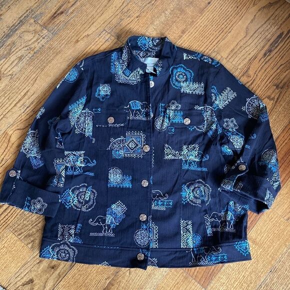 Draper’s & Damon’s Button Up Elephant Jacket Women’s L - Picture 9 of 11
